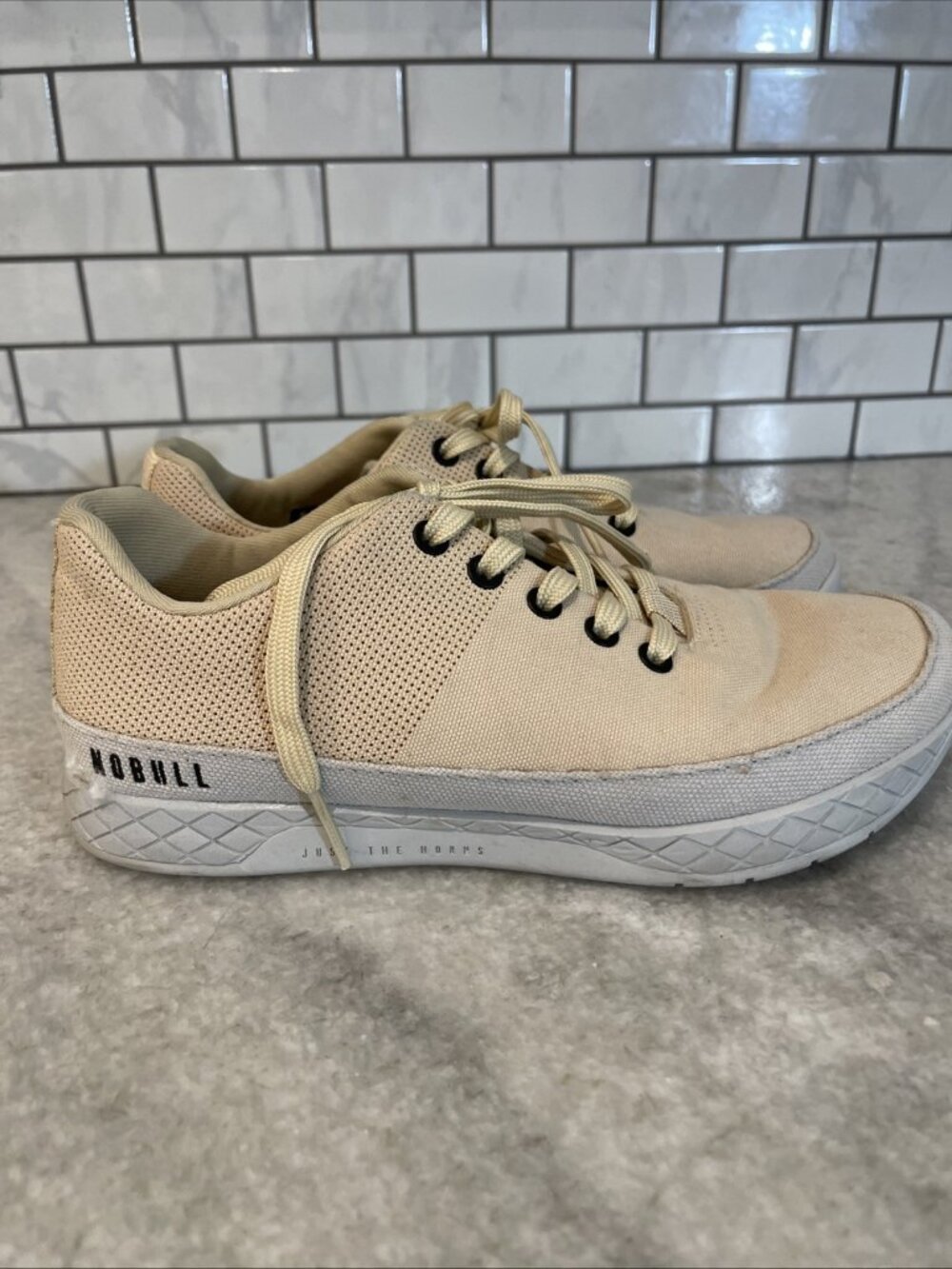 NoBull‎ Sand Canvas Trainers Womens Size 8.5 Sneakers Tan Shoes Athletic EUR 40
